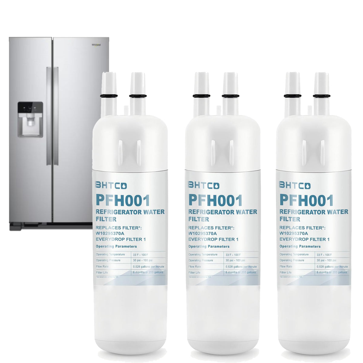 WRS325SDHZ Water Filter Replacement for Whirlpool Refrigerator